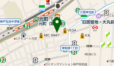 アシックスウォーキング 神戸元町の地図画像