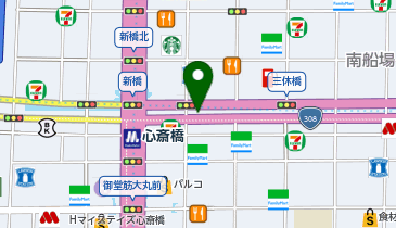 メガネの田中 心斎橋店の地図画像