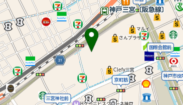 ビジョンメガネ 神戸三宮本店の地図画像