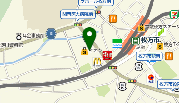 OWNDAYS 枚方ビオルネ店の地図画像