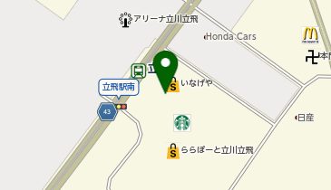 無印良品 ららぽーと立川立飛店の地図画像