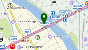 なんでも酒やカクヤス 西中洲SSの地図画像