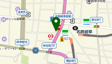 三代目鳥メロ 名鉄岐阜駅前店の地図画像