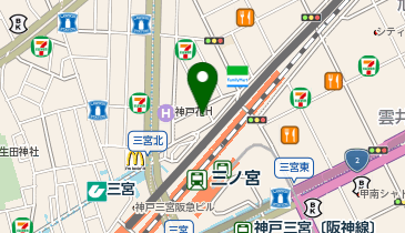 JOYSOUND三ノ宮東口駅前店の地図画像