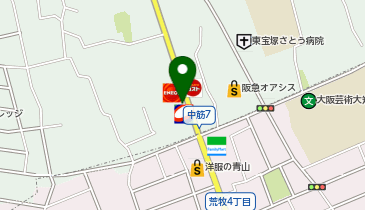 やさしいカーシェア コスモ石油セルフ宝塚中筋SSの地図画像