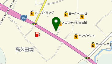 セルフ須賀川メガステージの地図画像