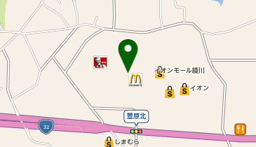 メガネスーパー イオンモール綾川の地図画像