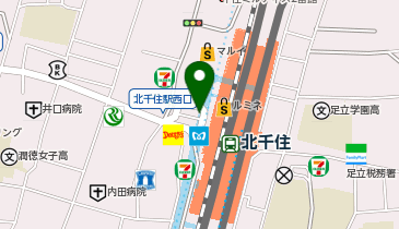 メガネスーパーコンタクト北千住メトロピア店の地図画像