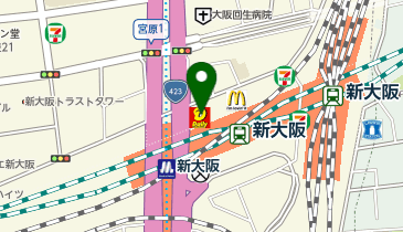 ミスターミニット スーツケース修理専門店 新大阪の地図画像