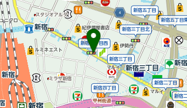 ミスターミニット東京メトロ 新宿三丁目の地図画像