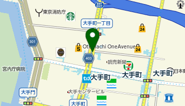 ミスターミニット東京メトロ 大手町 千代田線の地図画像