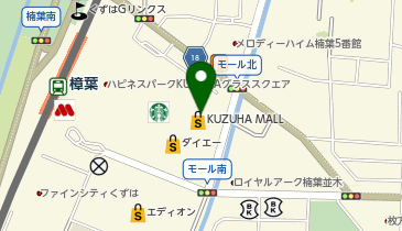 ミスターミニット京阪百貨店くずはモールの地図画像