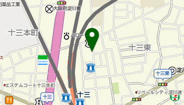 ホワイト急便 十三店の地図画像