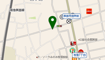 ホワイト急便 箕面市役所前店の地図画像