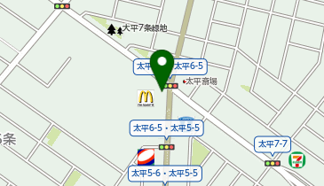 マクドナルド 太平6条店の地図画像