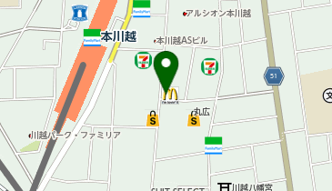 マクドナルド 川越クレアモール店の地図画像