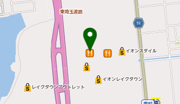 マクドナルド イオンレイクタウンmori店の地図画像