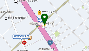 マクドナルド 16号野田店の地図画像