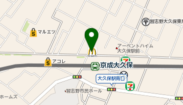 マクドナルド 京成大久保店の地図画像