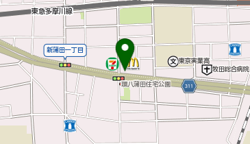 マクドナルド 環八西蒲田店の地図画像