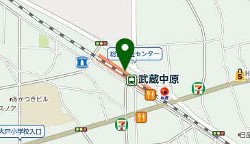 マクドナルド ビーンズ武蔵中原店の地図画像