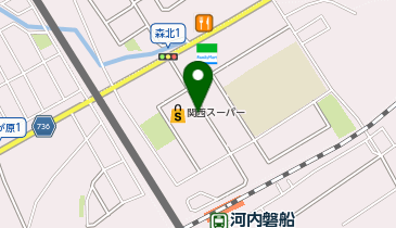 マクドナルド 河内磐船関西スーパー店の地図画像