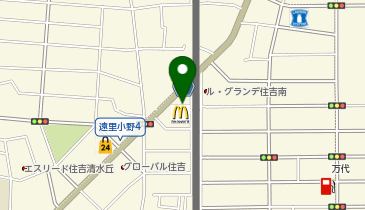 マクドナルド あべの筋遠里小野店の地図画像