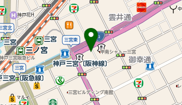 マクドナルド 三宮ラウンドワン店の地図画像