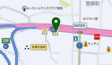 マクドナルド 阪奈宝来店の地図画像