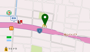 マクドナルド 2号線岡山新保店の地図画像