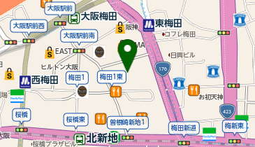 おたからや 大阪梅田店の地図画像