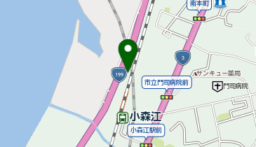 レンタル倉庫小森江の地図画像
