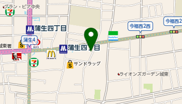 Pilates Mee蒲生四丁目店の地図画像