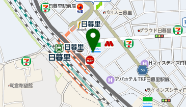自遊空間 日暮里駅前店の地図画像