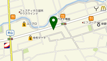 自遊空間 久留米上津バイパス店の地図画像