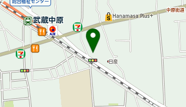 自遊空間 武蔵中原店の地図画像