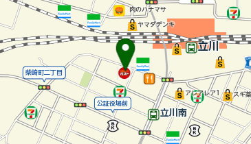 自遊空間 立川南口店の地図画像