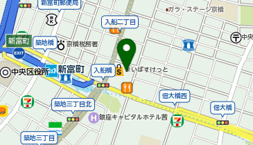 まいばすけっと新富町駅前の地図画像