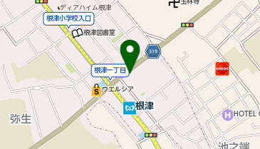 まいばすけっと根津駅前の地図画像