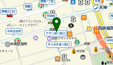 ガチャガチャの森 天神西通り店の地図画像