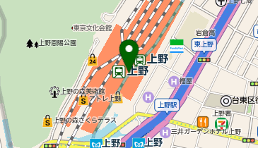 ガシャポンJR上野駅 入谷改札口付近の地図画像