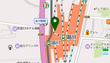 ガシャポンJR品川駅 駅構内エキュート品川近くの地図画像