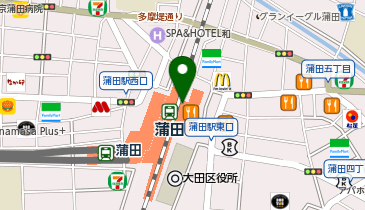ガシャポンJR蒲田駅改札外みどりの窓口前の地図画像