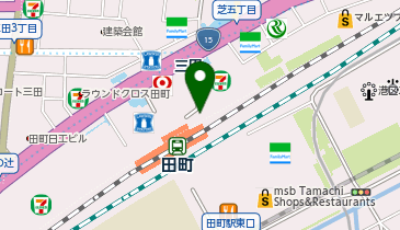 ガシャポンJR田町駅南改札内NewDays KIOSK裏の地図画像
