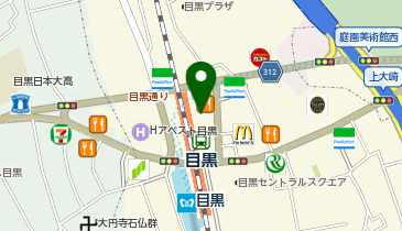 ガシャポンJR目黒駅東急連絡改札内の地図画像