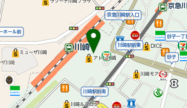 ガシャポンJR川崎駅北側改札内の地図画像