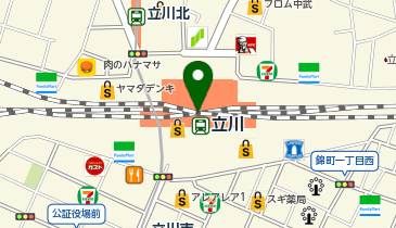 ガシャポンJR立川駅2F改札外券売機横の地図画像