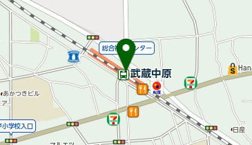 ガシャポンJR武蔵中原駅 改札内の地図画像