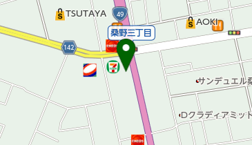 セブンイレブン 郡山桑野3丁目店の地図画像