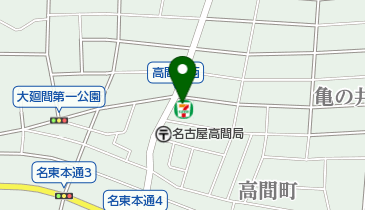 セブンイレブン 名古屋高間町店の地図画像